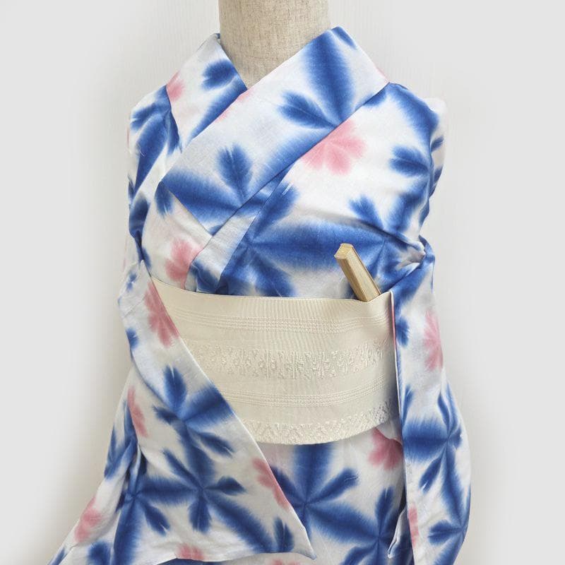 Club藤☆浴衣 新品 有松鳴海絞り 伝統工芸品 単衣 御仕立上り【青