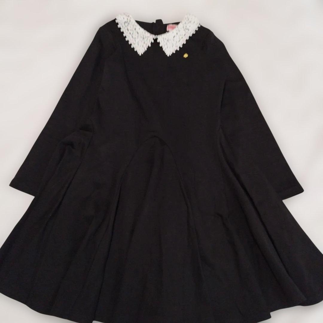 ケイトスペード 長袖ワンピース 黒 襟レース 150 フォーマル - メルカリ