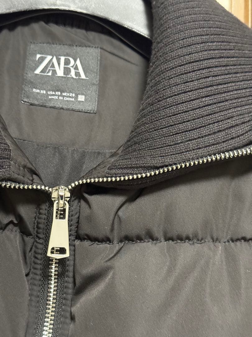 ZARA ダウン リブ仕上げパデッドアノラック XS