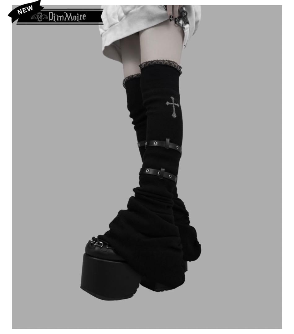 dimmoire♡十字の誓いニーハイウォーマー【Black】 DimMoire【ディムモアール】十字の誓いニーハイウォーマー/Black