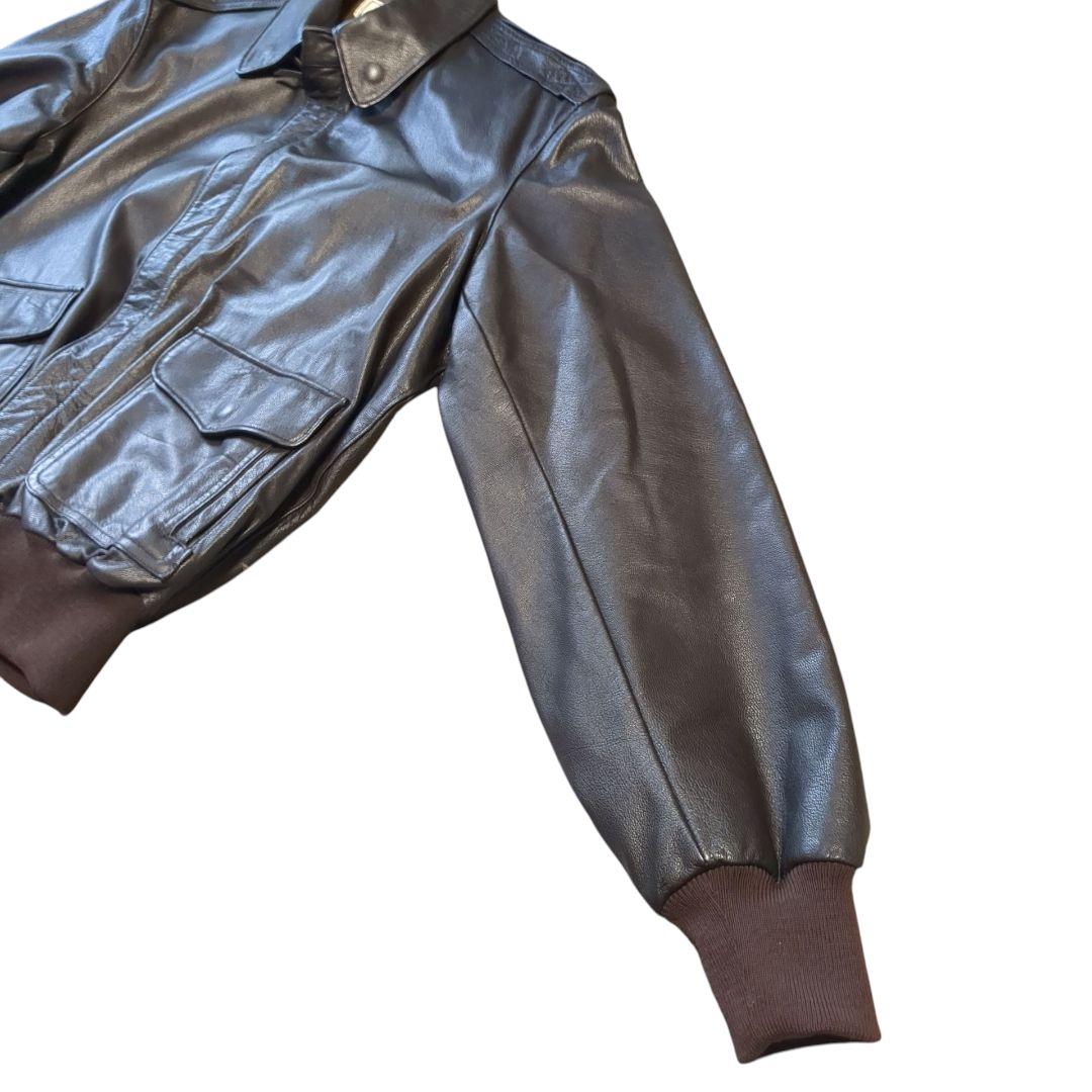 美品 USA製 L.L.Bean A-2タイプ レザージャケット ブラック XL