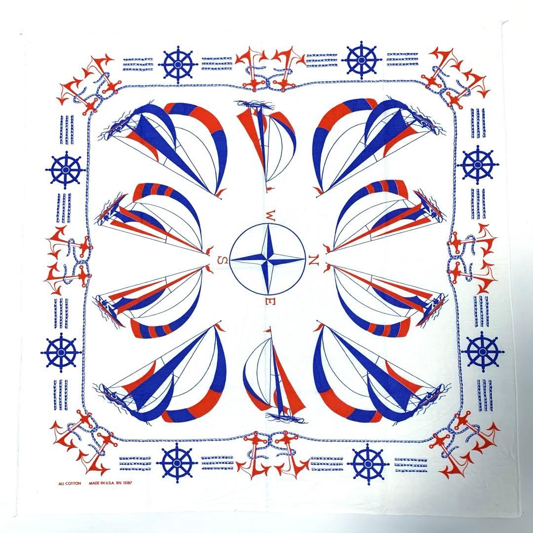 【レア柄！】70年代 70s RN15187 ヴィンテージバンダナ ビンテージ Deadstock】Wrangler 縄文字 RN15187 ヴィンテージバンダナ MADE IN