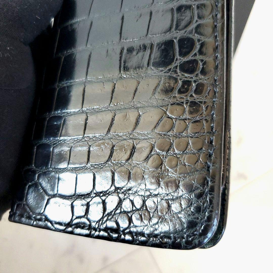 美品 サムライクラフト 折り財布 B-10 クロコダイル リザード