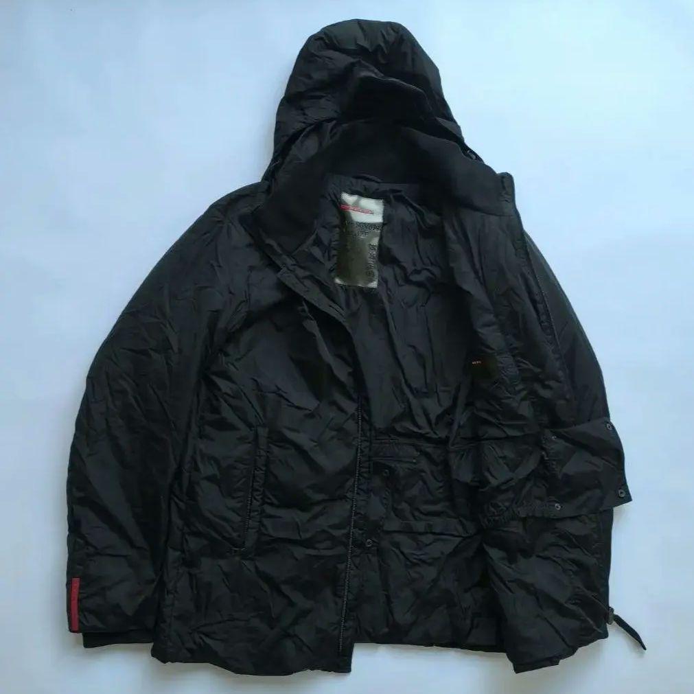 PRADA SPORTS　ウールリブ襟付き　中綿ダウンコート 中古・古着通販】PRADA SPORTS (プラダスポーツ) ダウンコート