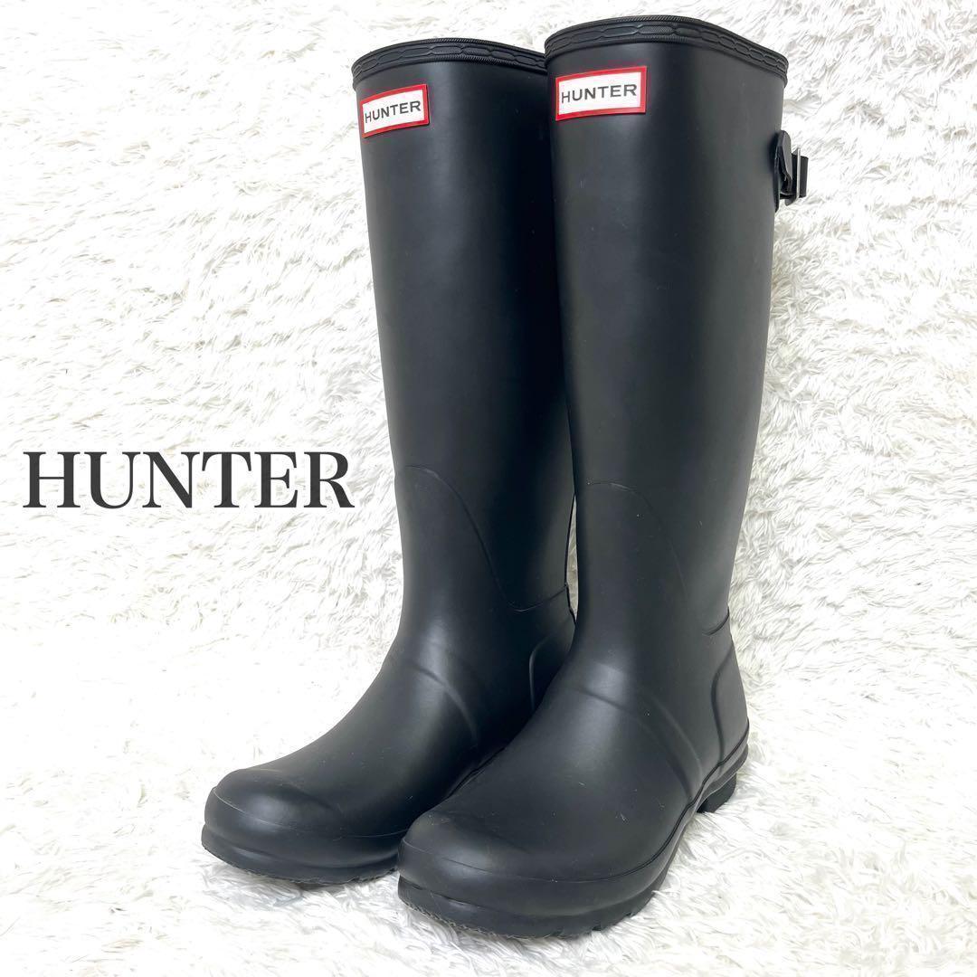未使用級 HUNTER　ハンター　レインブーツ　長靴　ブラック　US38 HUNTER（ハンター） レインブーツ レディース 長靴 HUNTER WOMEN'S