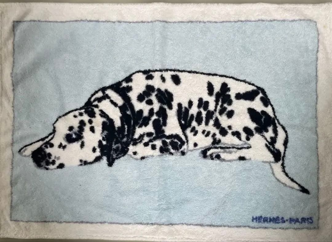 HERMES-PARIS ダルメシアン バスマット、ビーチマット AUTH HERMES Paris Beach Towel Zebra 27.1 x 35.4in 100% Cotton Bath