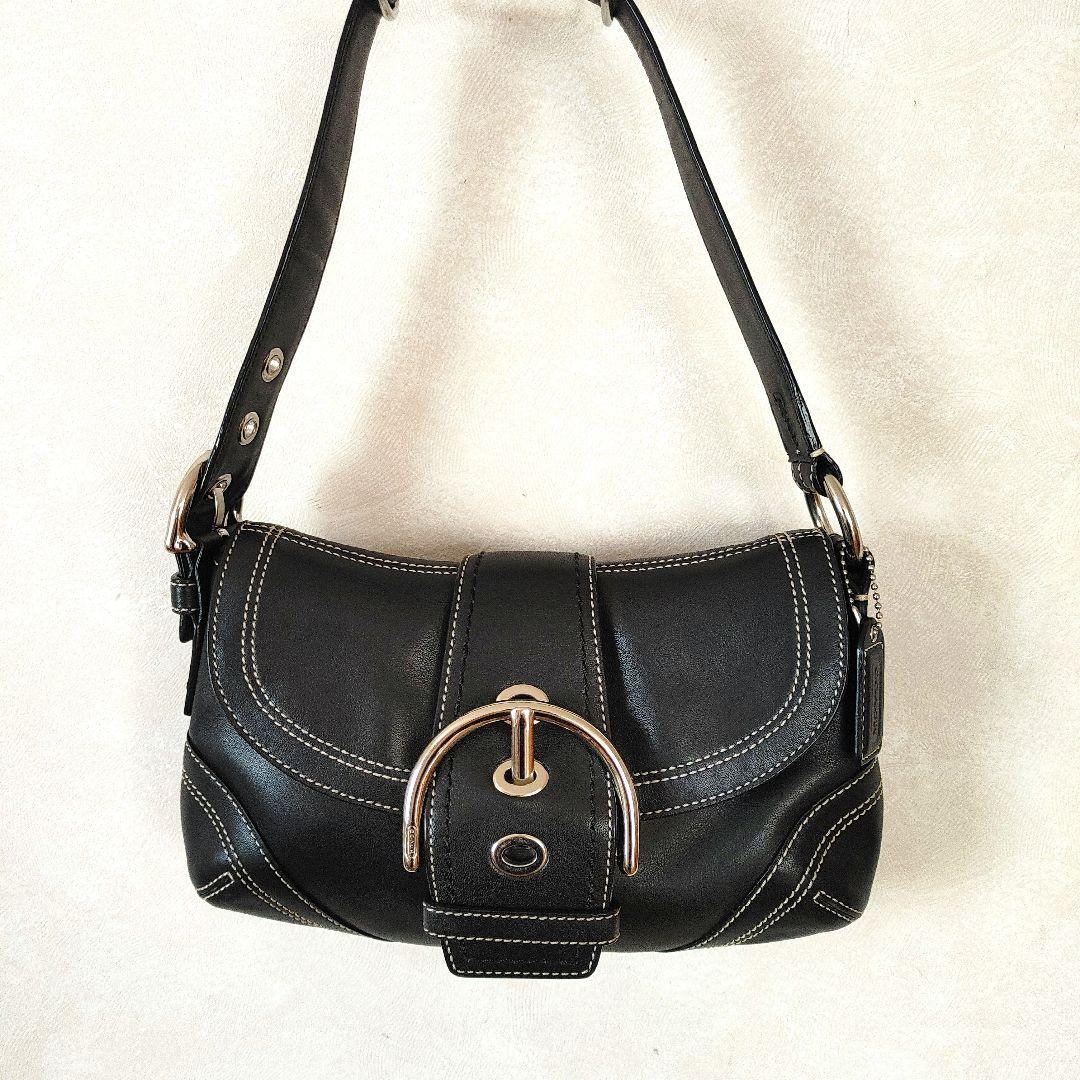 COACH コーチ ソーホー ワンショルダー バッグ 片掛け ブラック - メルカリ