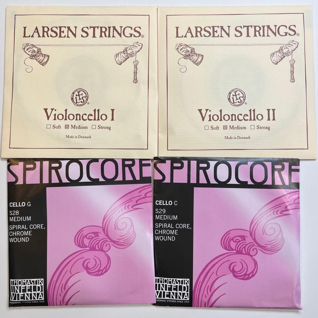 【新品】チェロ弦セット　ラーセン AD スピロコアGC Amazon | チェロ弦セット LARSEN SPIROCOREクローム巻 | チェロ弦