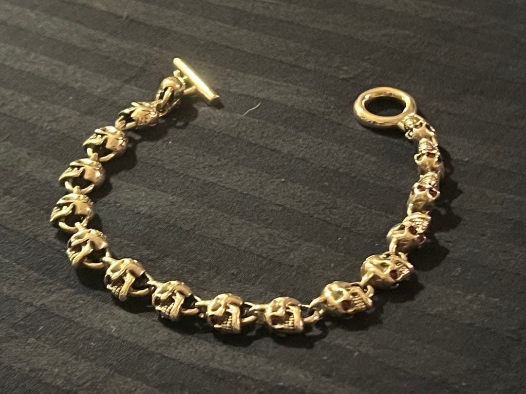 t*i様 定価42万円天然ルビー　ロックンライド　スカルブレスレット 楽天市場】マジェスフィッセン スカル チャーム いぶしチェーン