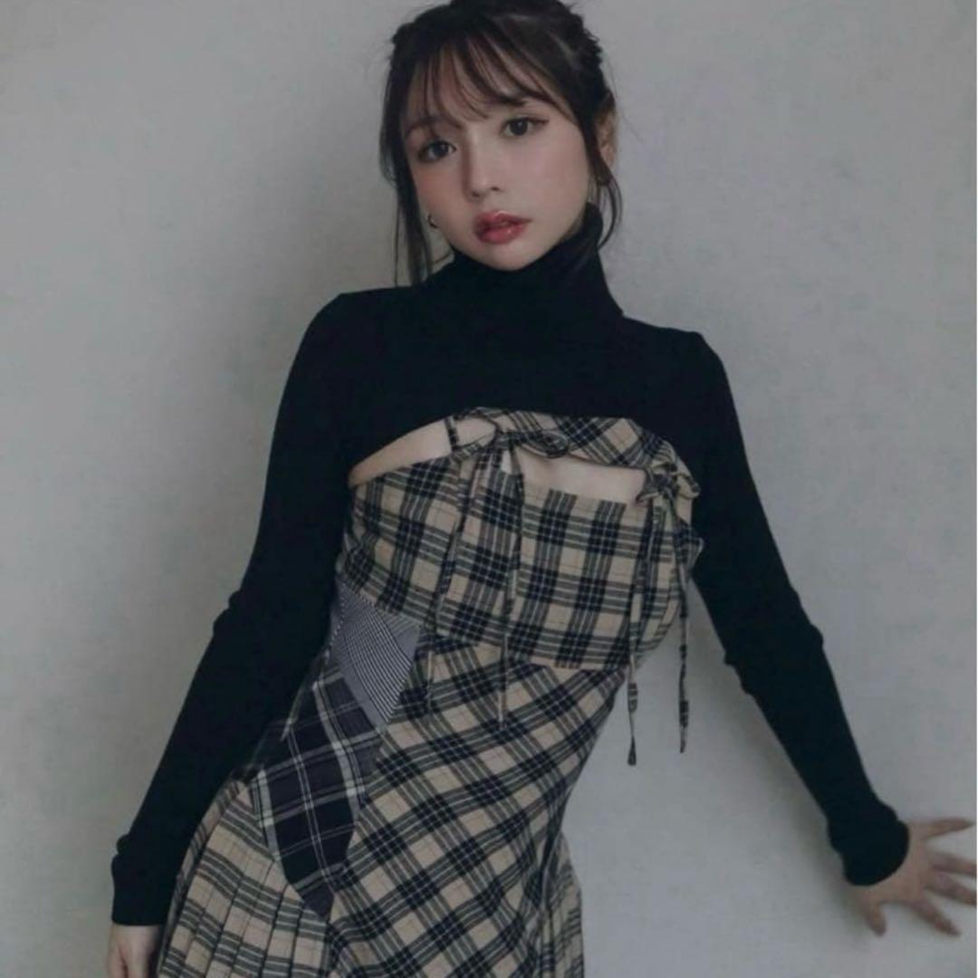 andmary Nadia check long dress - メルカリ
