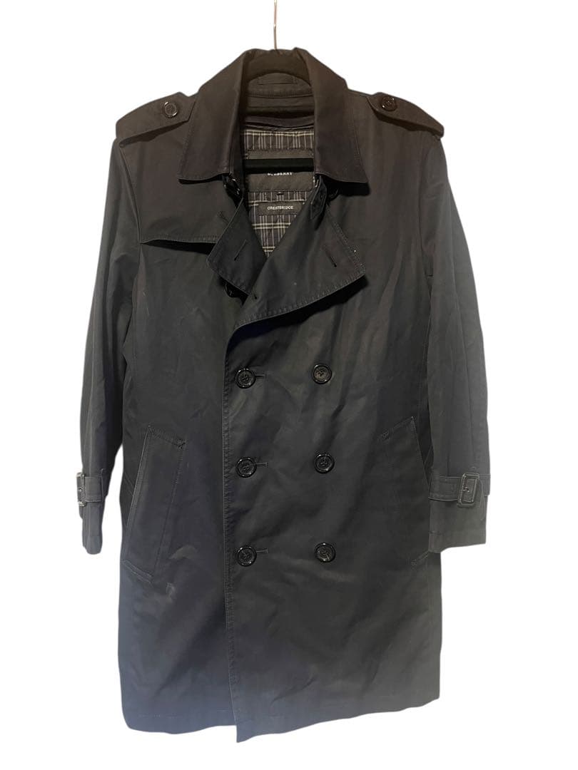 Burberry Black Label トレンチコート Mサイズブラック特価 BURBERRY BLACK LABEL（バーバリーブラックレーベル） 難有 トレンチ