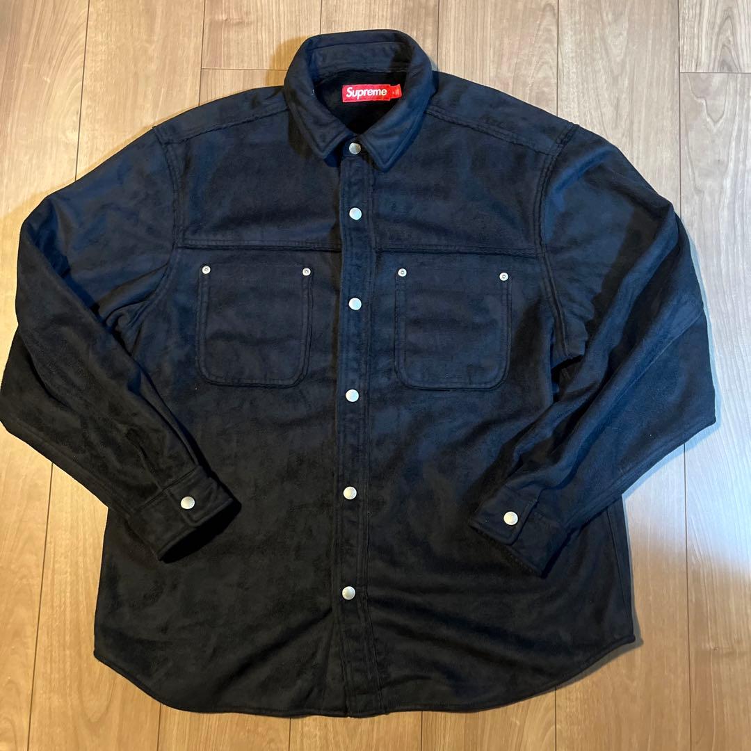 supreme faux suede snap shirt Lサイズ - メルカリ