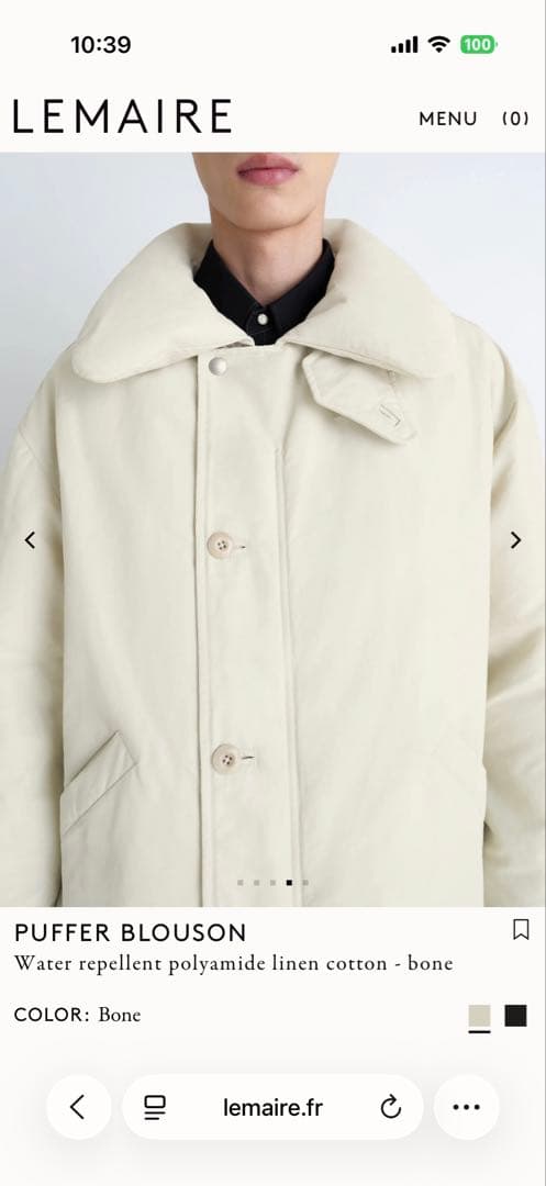今日までの出品です LEMAIRE 25A/W PUFFER BLOUSON - メルカリ