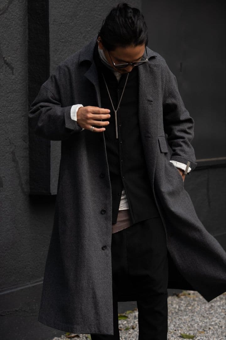 PRY シュウト Back-Vent Washed-Serge Overcoat PRY シュウト Back-Vent Washed-Serge Overcoat Back-Vent Washed