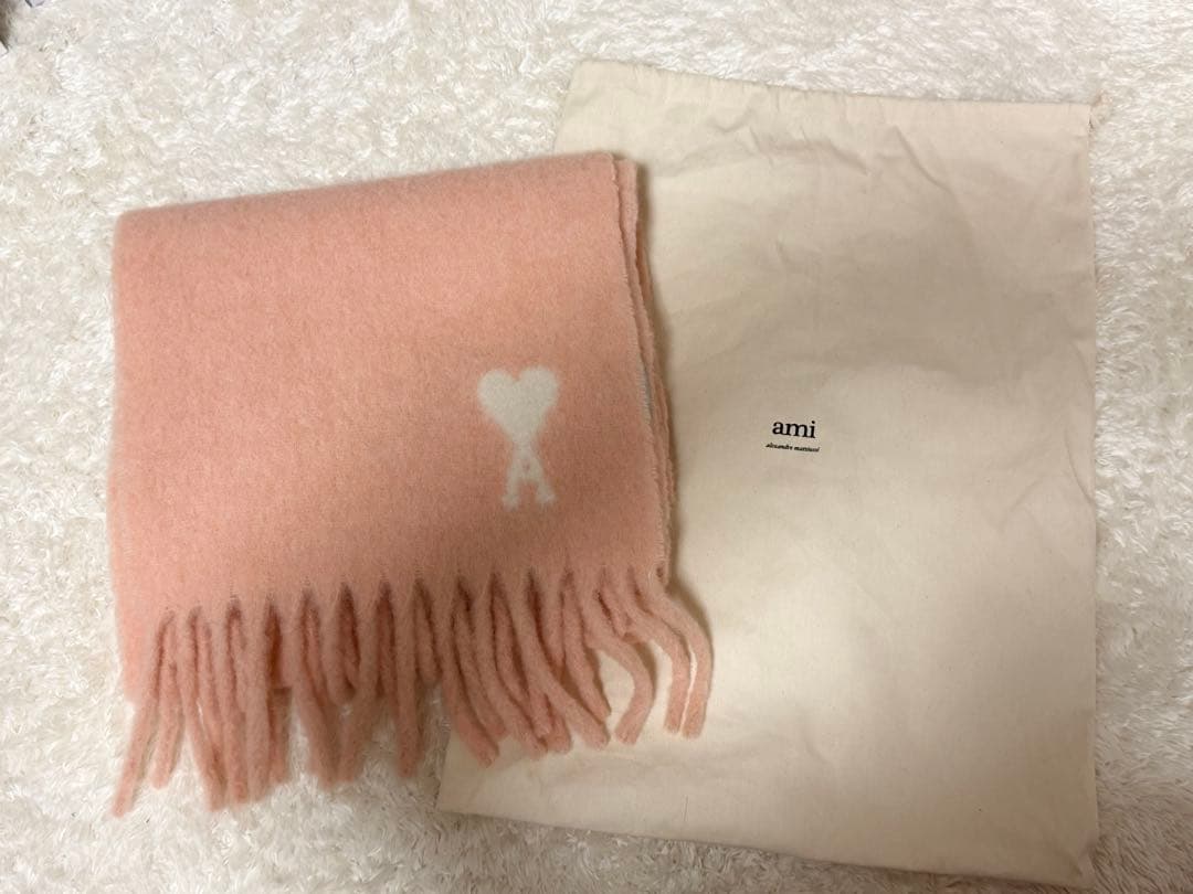 AMI PARIS アミパリス　マフラー ピンク 新品】AMI PARIS アミパリス アルパカ スカーフ マフラー ピンク
