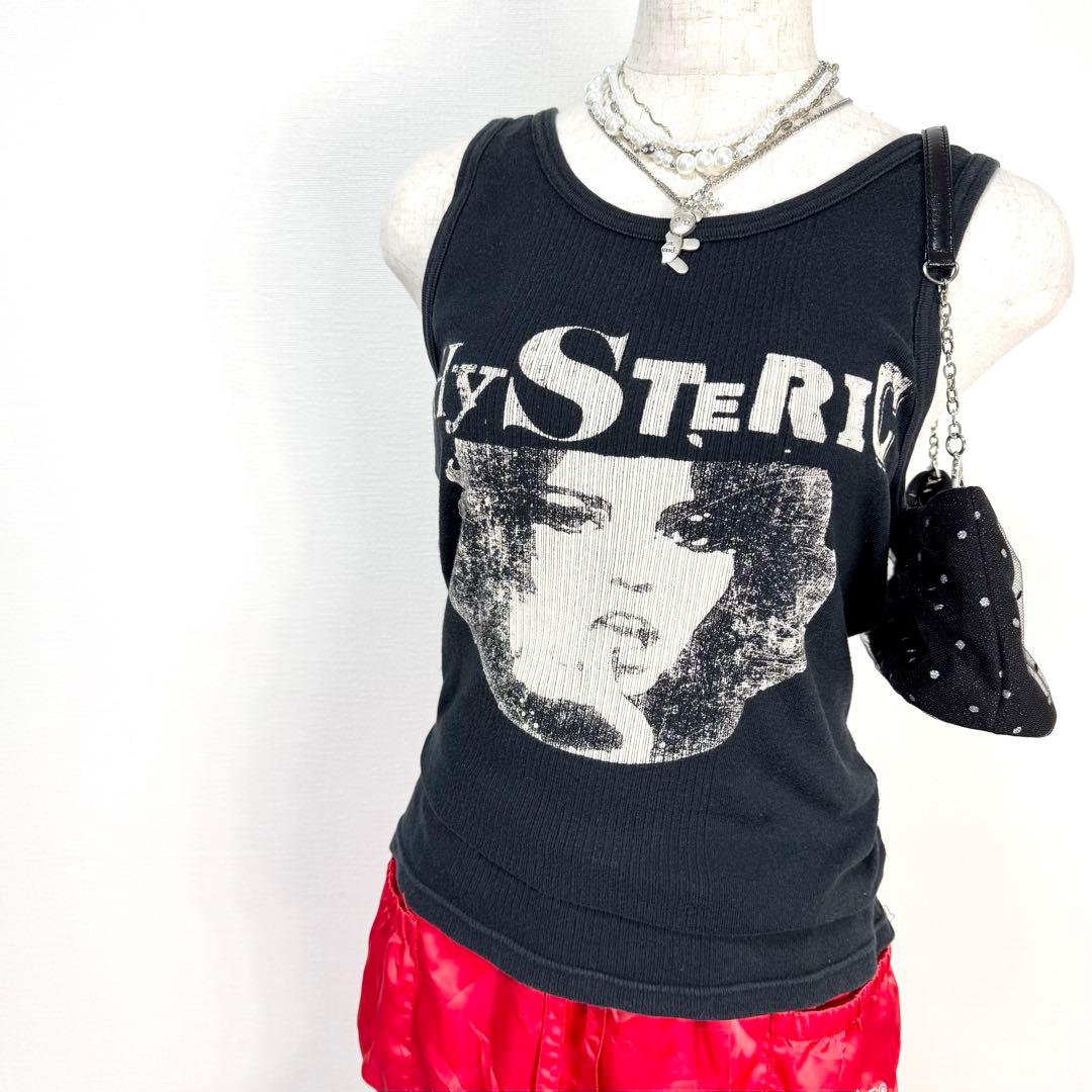 y2k✨️ 00s HYSTERIC GLAMOUR HGタグ ロゴ タンクトップ hysteric glamour early 2000s black tank top – hachi archive