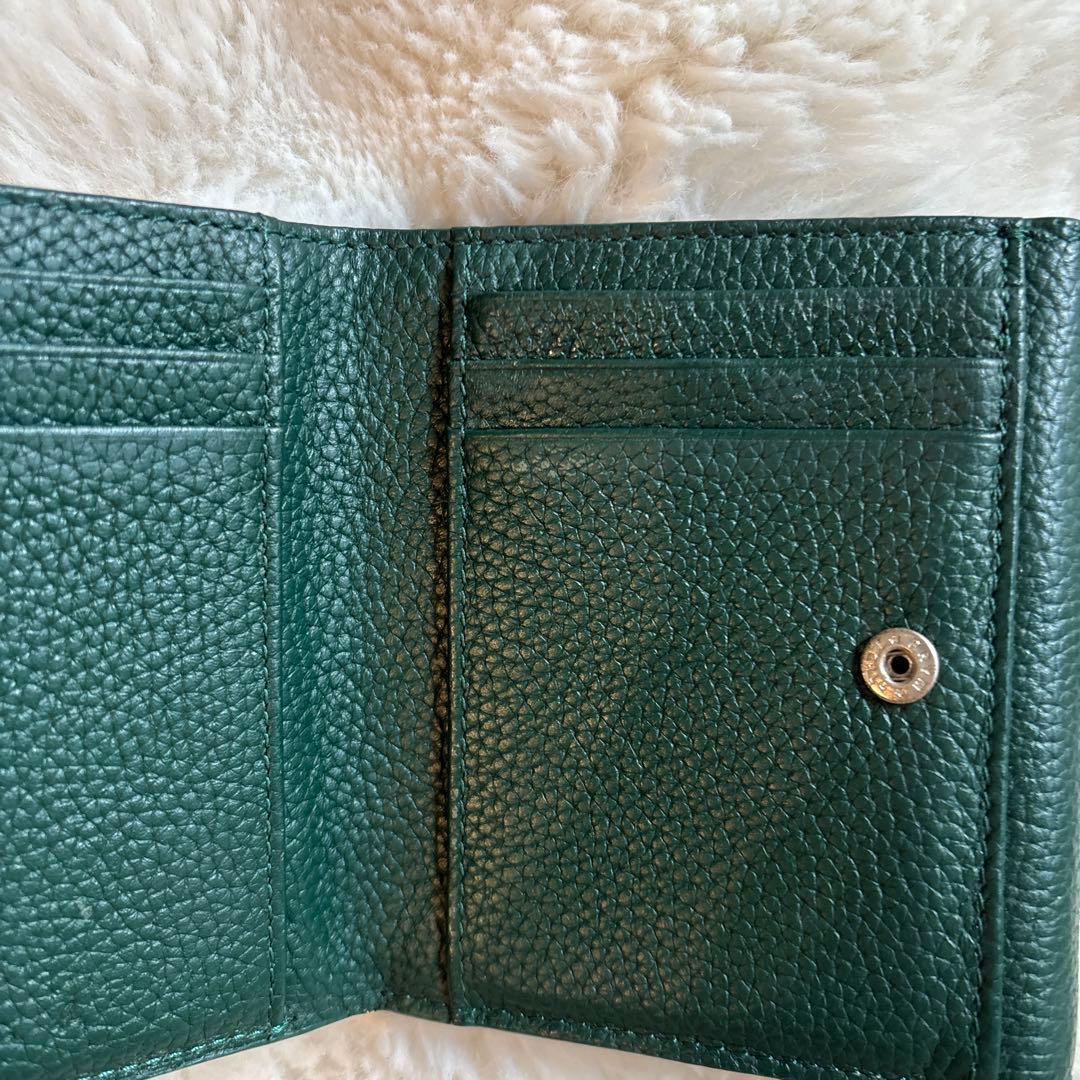 agnès b. ダークグリーン 二つ折り財布 箱付き - メルカリ