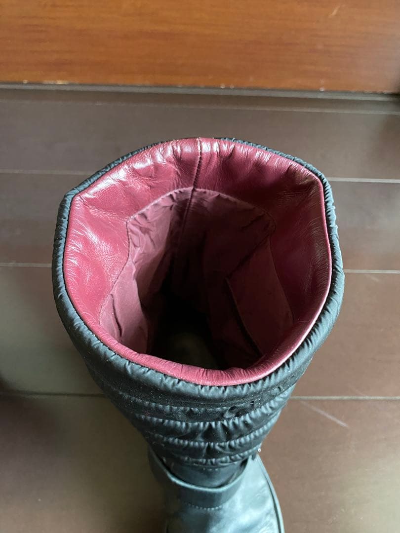 CHANEL キルティングエンジニアブーツ　ブラック　23.5cm