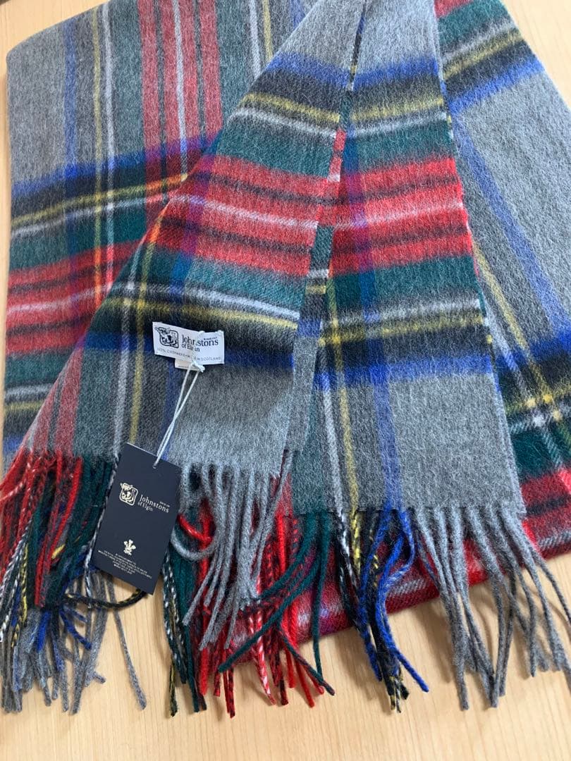 ジョンストンズ大判マフラーカシミア100%ストールグレースチュ上質