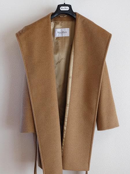 マックスマーラピュアキャメル100％リアルトコート□RIALTOガウン