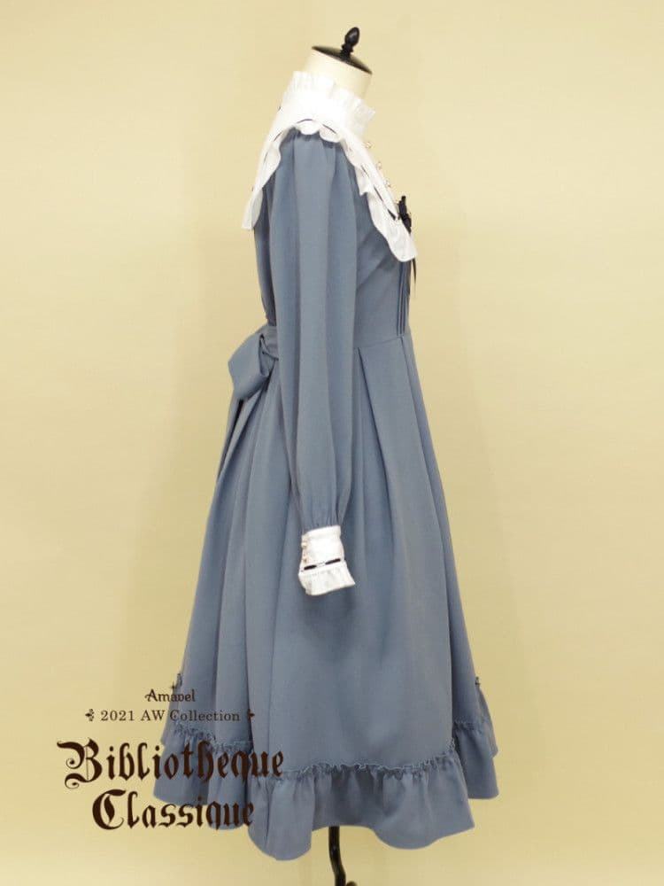 新品】AntiqueFleurスクエアヨークワンピース(ブルー) - メルカリ