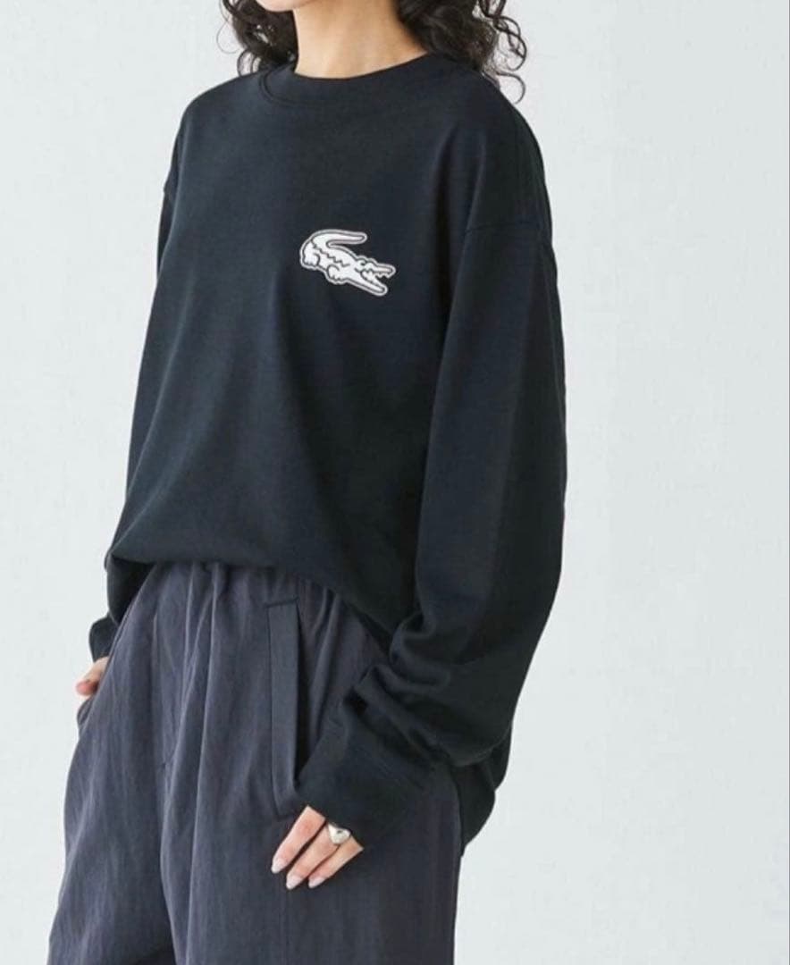 新品 ラコステ オーバーサイズバックプリントロングスリーブTシャツ