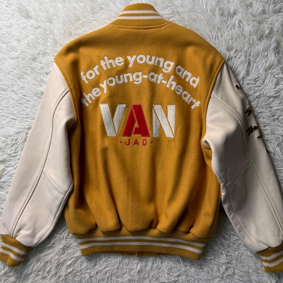 激レア】VAN JACKET セミデコ スタジャン 黄×白 袖レザー S - メルカリ