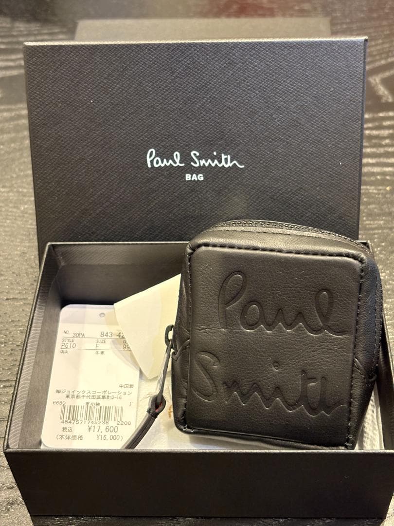 【新品・箱付】ポールスミス スクリブルロゴ ミニポーチ／小物入れ（ブラック） ポールスミス PS Paul Smith M2A-7212-KFACE ハッピークリップ ポーチ