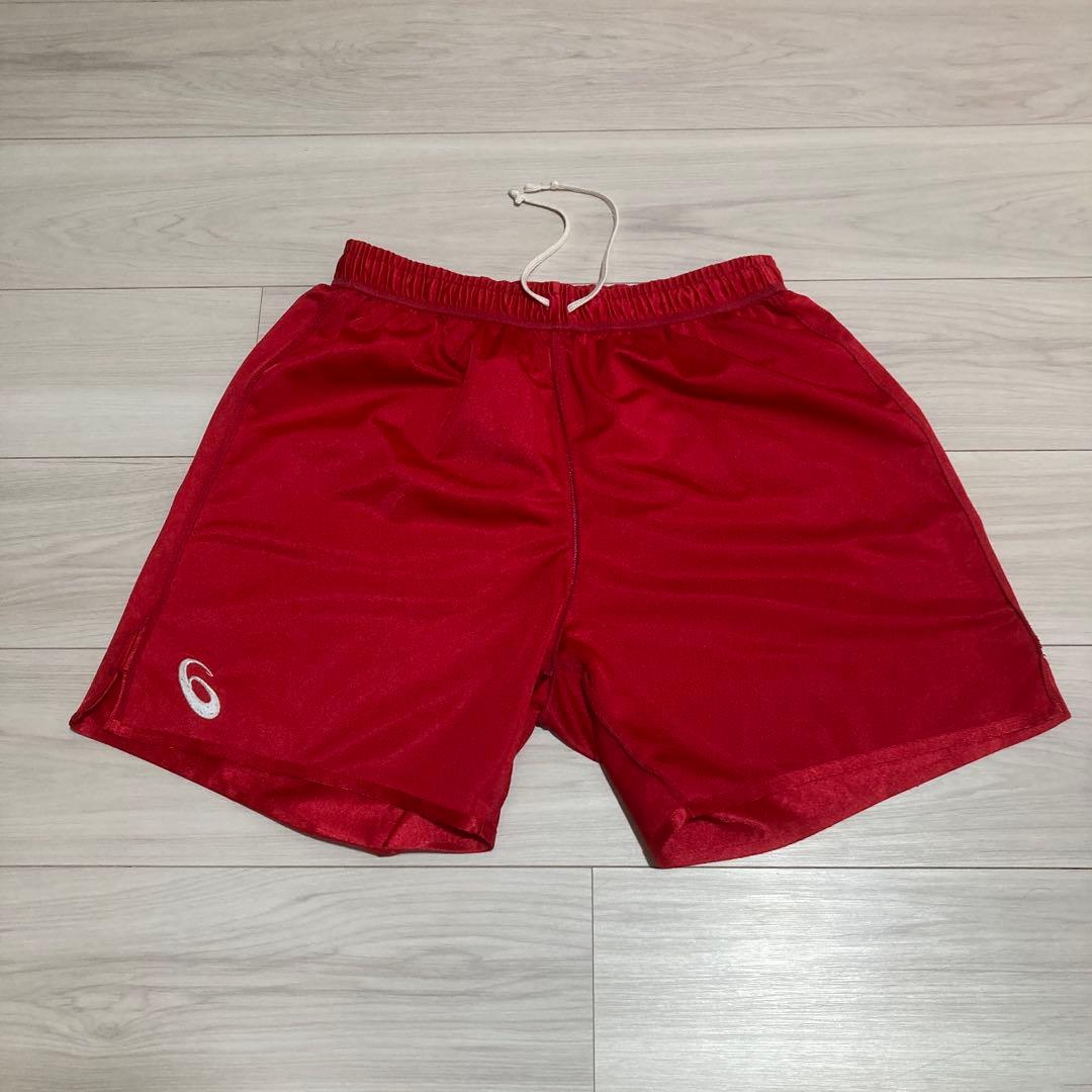 アシックス バレーボール メンズ ゲームパンツ Lサイズ レッド 美品