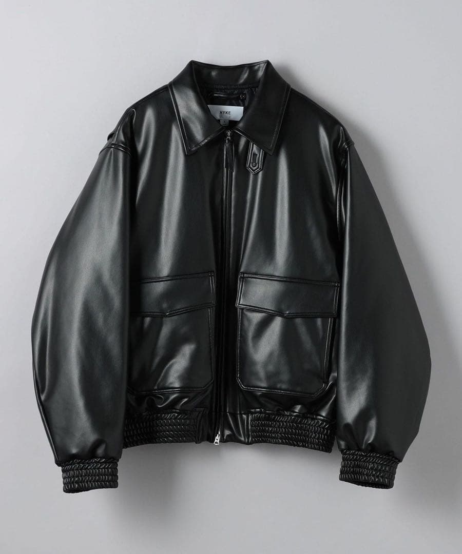 HYKE FAUX LEATHER JACKET サイズ3 ハイク