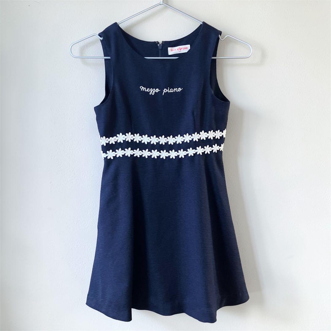 メゾピアノ ネイビー フォーマル 卒園式 入学式 120 ワンピース