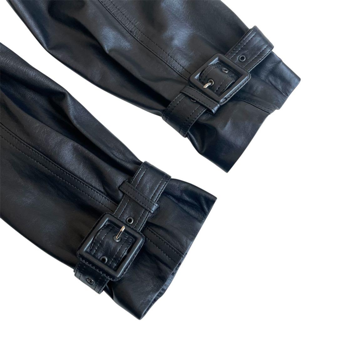 ユキ ベルファム 羊革 ラムレザー トレンチコート ベルトデザイン仕様