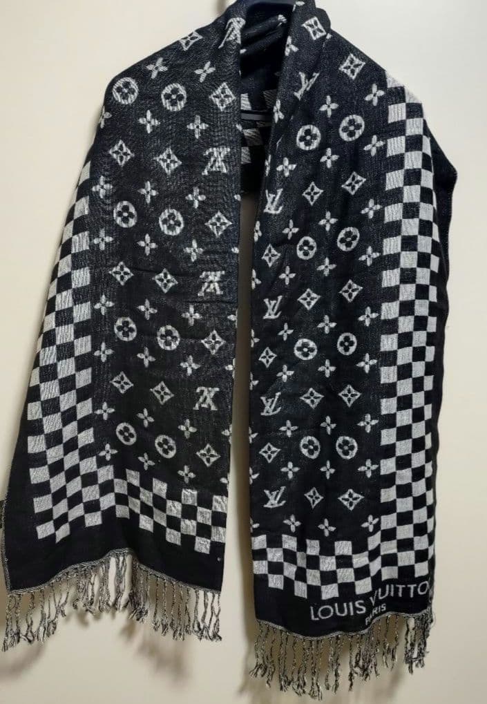 【プロ※確認】LOUIS VUITTON チェック モノグラム マフラー LOUIS VUITTON（ルイ・ヴィトン） マフラー・モノグラムチェック A