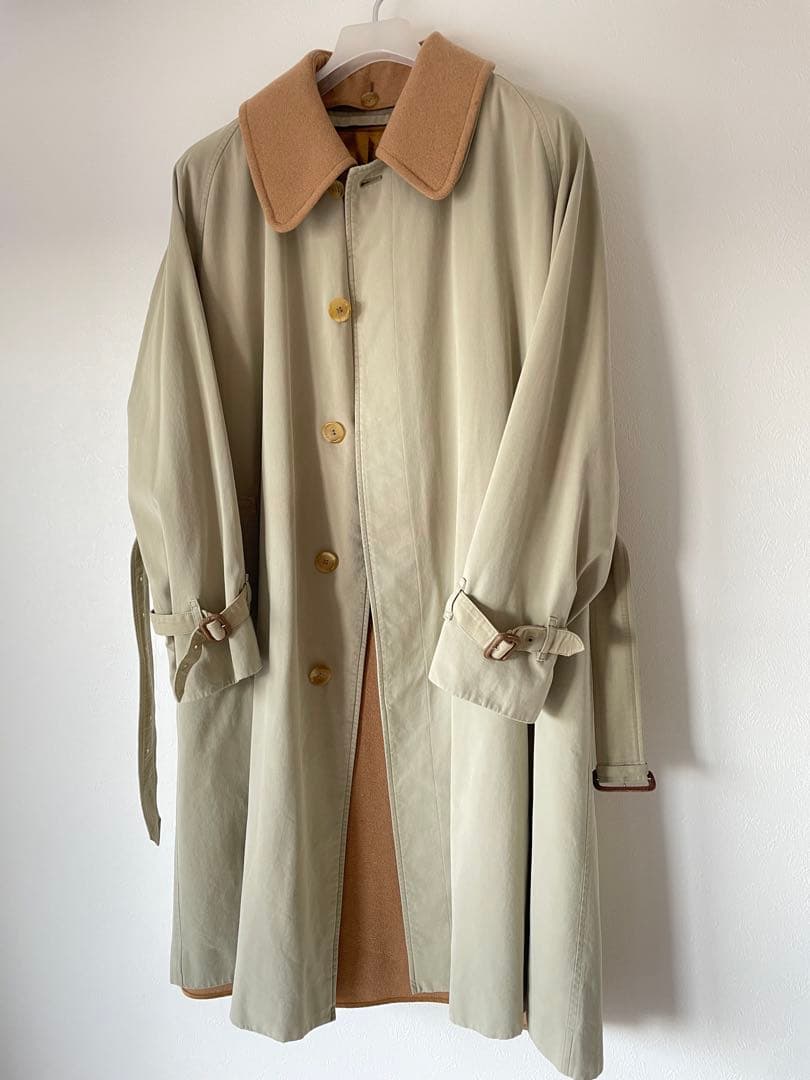 【スペシャル一枚袖】C100 BURBERRYSライダーコート イングランド製 70's】Vintage Burberrys Single Raglan Rider Coat C100 With Liner Size