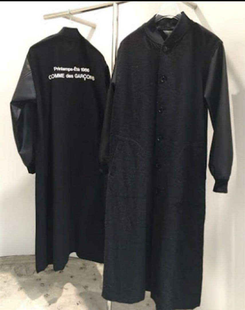 サイズM 新品未使用　コムデギャルソン CDG ウール スタッフコート コムデギャルソンCDGスタッフコート レザー×ウール版 サカナクション