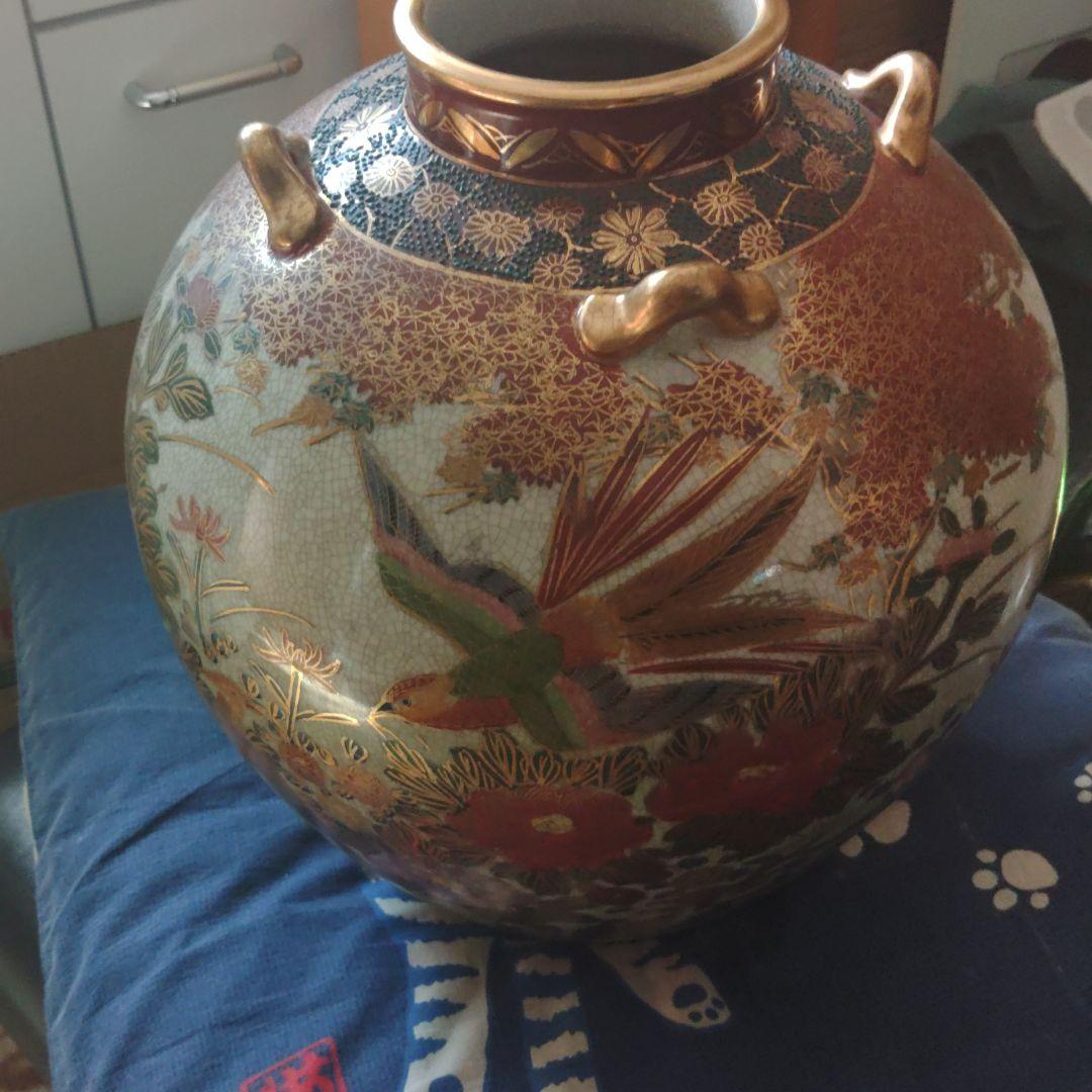 金彩装飾の陶器の丸型壺 楽天市場】台華窯(TAI HWA) （開運・福・長寿・繁栄） 純金使用 金魚や