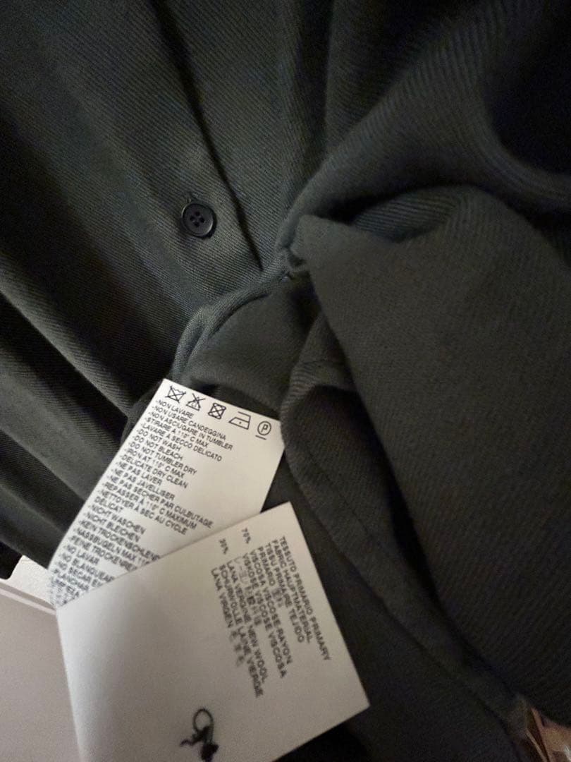 美品 MM6 Maison Margiela カーキ 長袖シャツ S ウール混