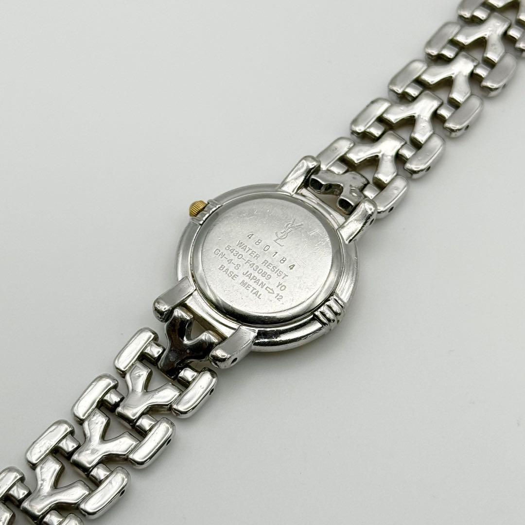 ✨新品電池・稼働✨サンローラン 腕時計 クォーツ ラウンド コンビ 3針