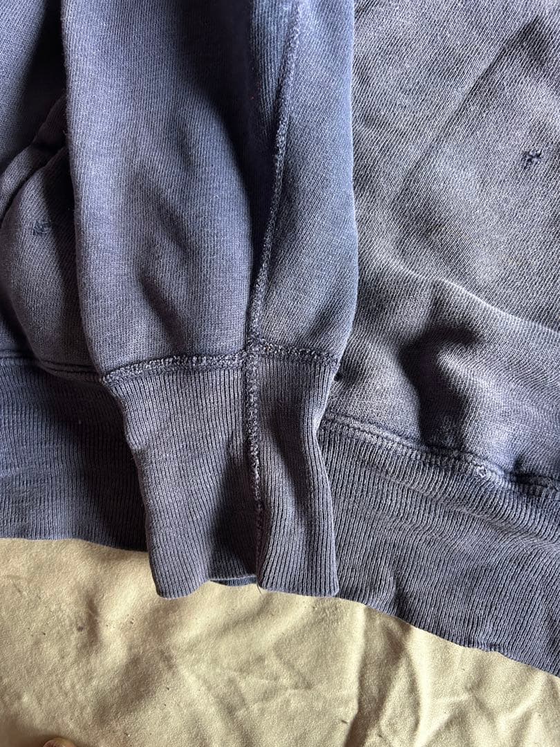 50s 60s ビンテージスウェットパーカー フェード ナス紺 ネイビー