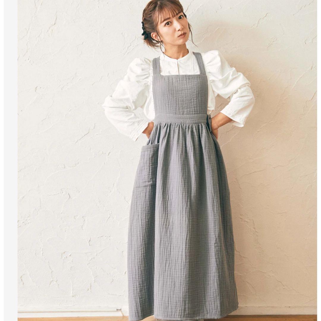 【りこあ】未使用品 Parsley コットンガーゼ エプロン　 グレー COTTON GAUZE APRON – Parsley