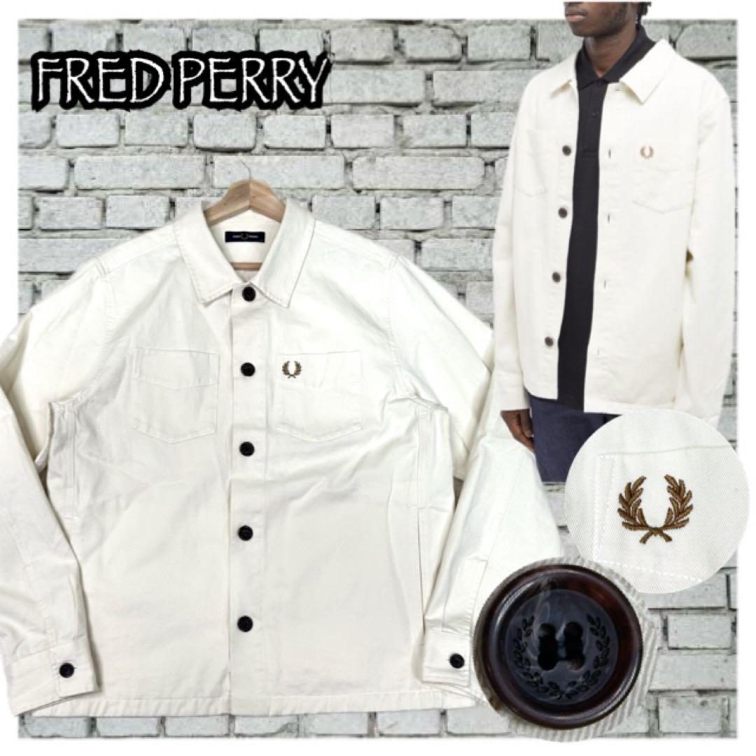 ✨希少✨Fred Perry Twill Overshirt Ecru M Twill Overshirt Ecru | Fred Perry | EQVVS