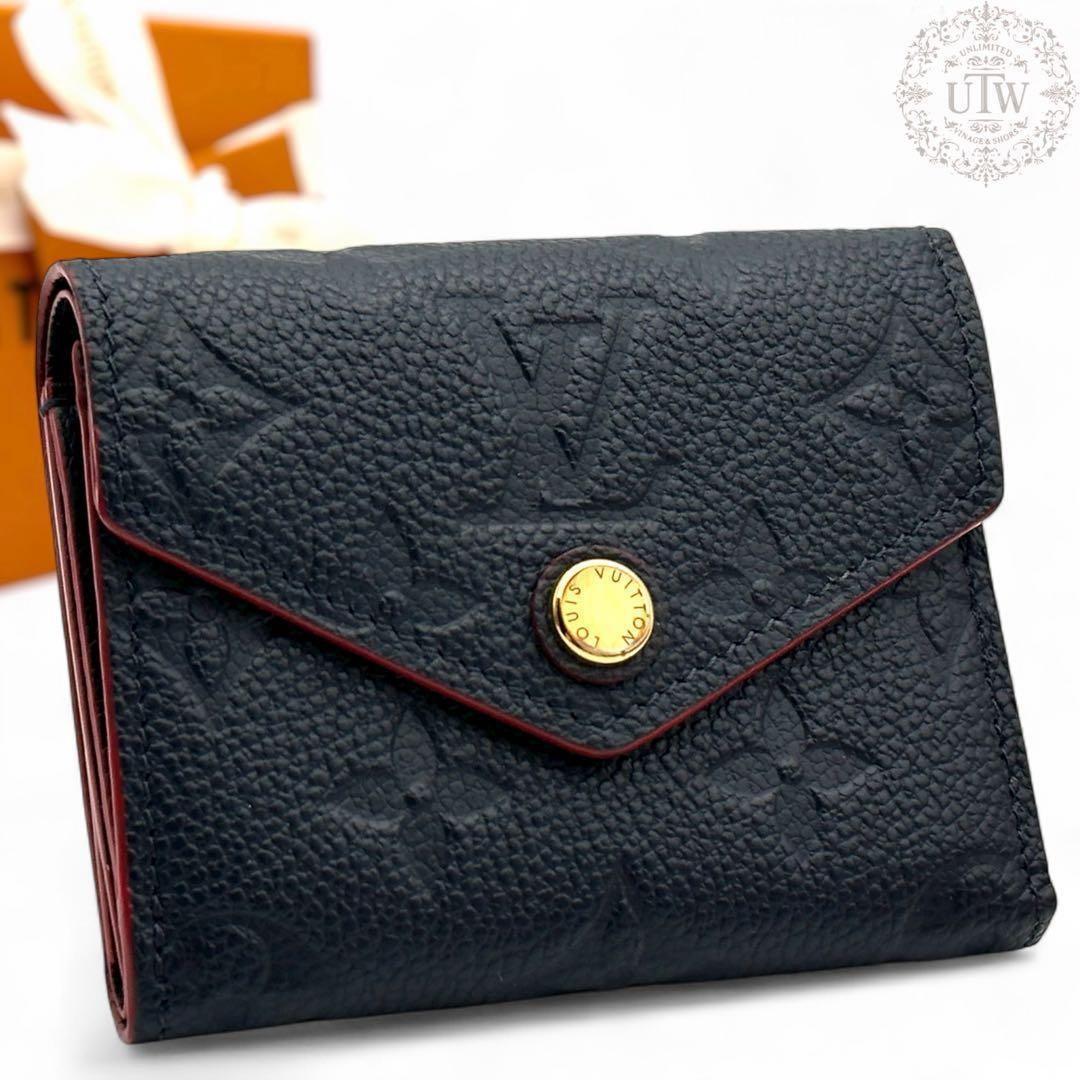 ほぼ新品未使用　アンプラント　ポルトフォイユ　ゾエ　マリーヌルージュ ポルトフォイユ ゾエ モノグラムアンプラント マリーヌルージュ 三