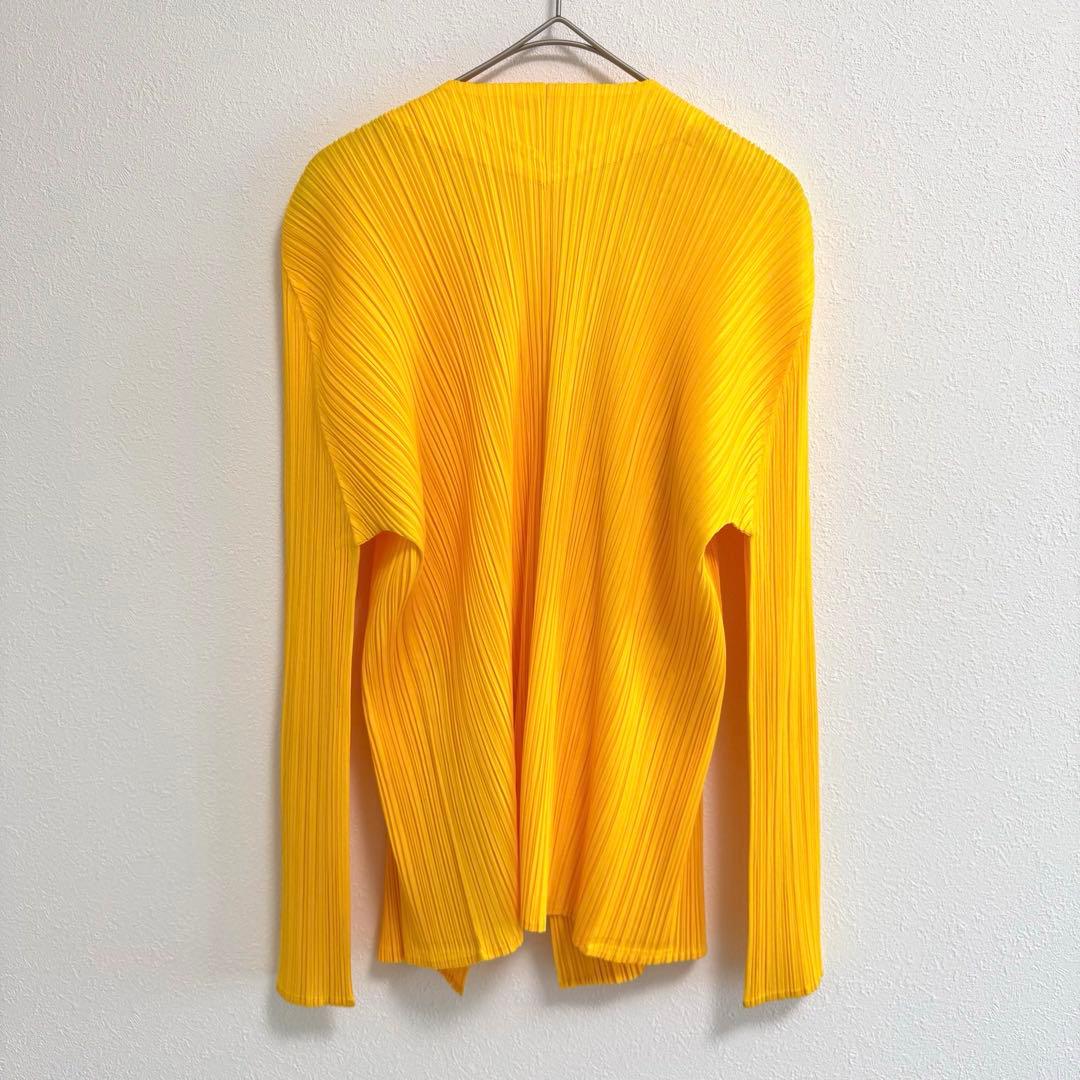 極美品✨PLEATS PLEASE プリーツ ノーカラー イエロー 長袖 - メルカリ
