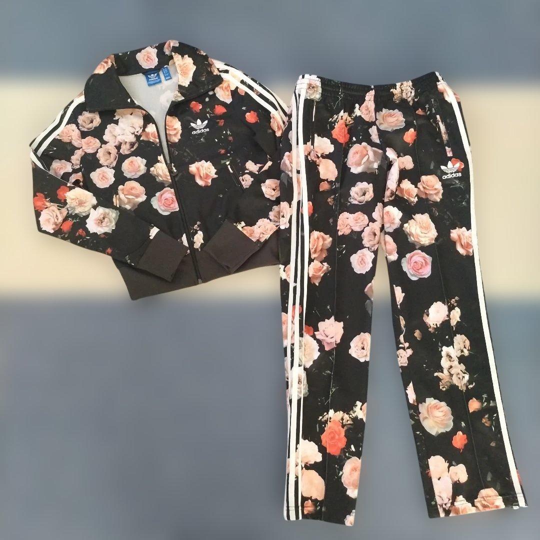 adidas フラワージャージセット オリジナル 薔薇 花柄 新品同樣 M