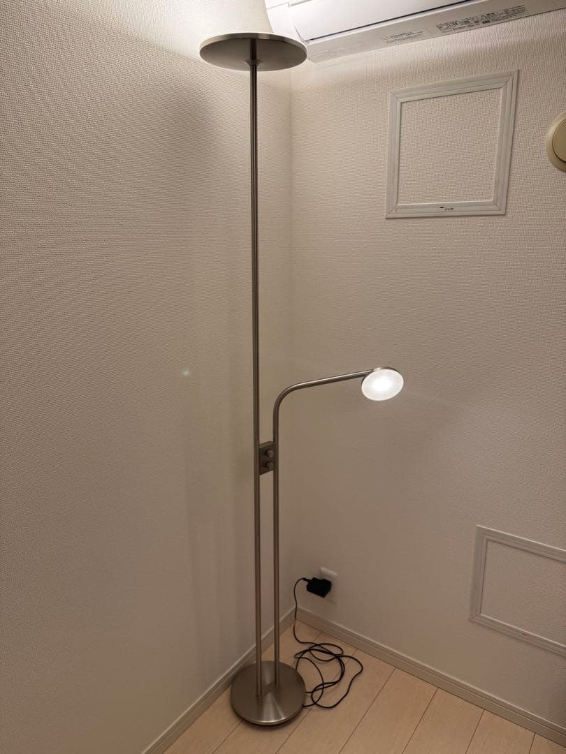 【IKEA】ISJAKT イスヤクト ISJAKT LED floor uplighter/reading lamp, dimmable/nickel plated