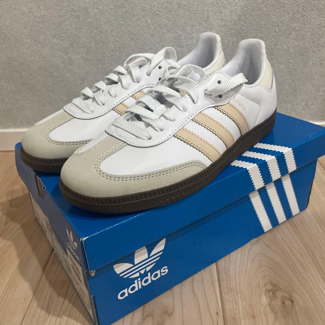 adidas SAMBA OG 23.5cmホワイト ベージュ スニーカー 新品！アディダス サンバ OG SAMBA OG 限定色 ベージュ 23.5cm - メルカリ
