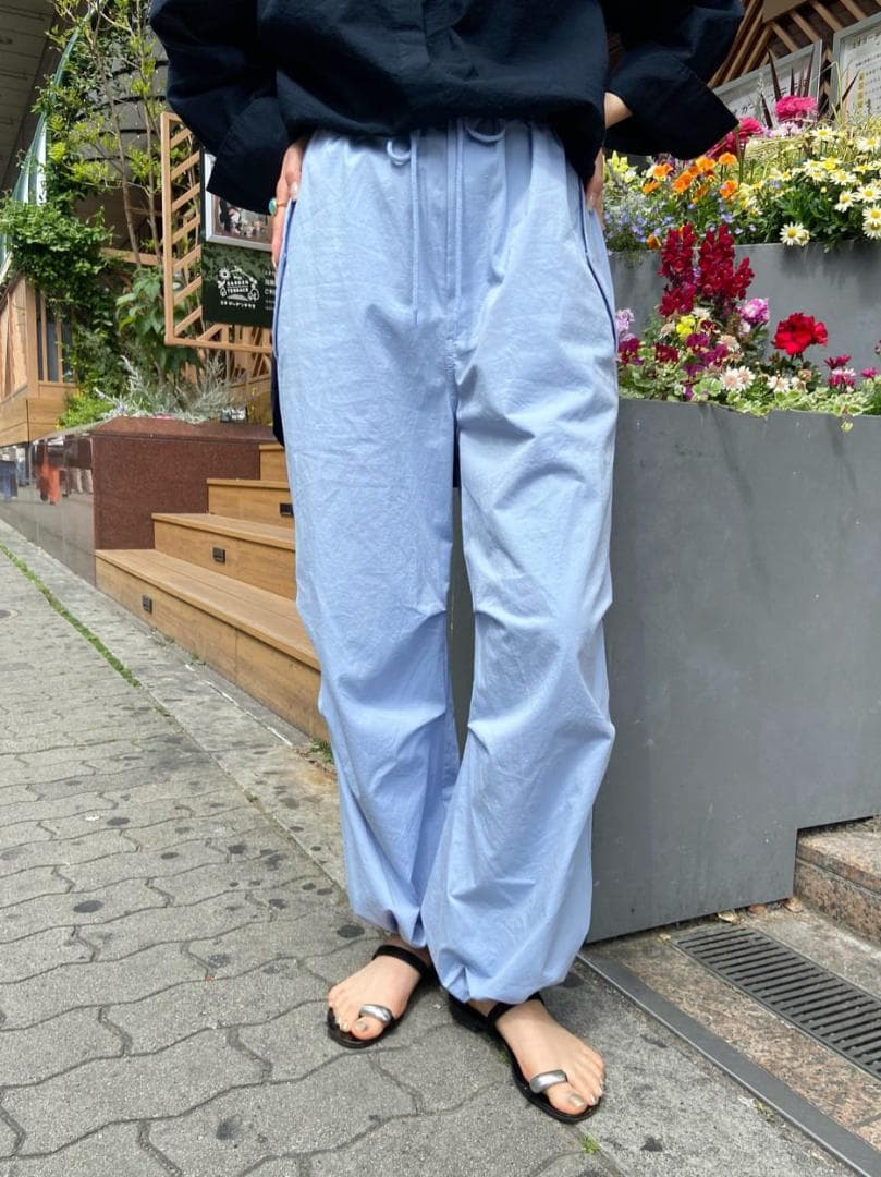 Spick and Span ヴィンテージサテンオーバーパンツ 36 ブルー - メルカリ