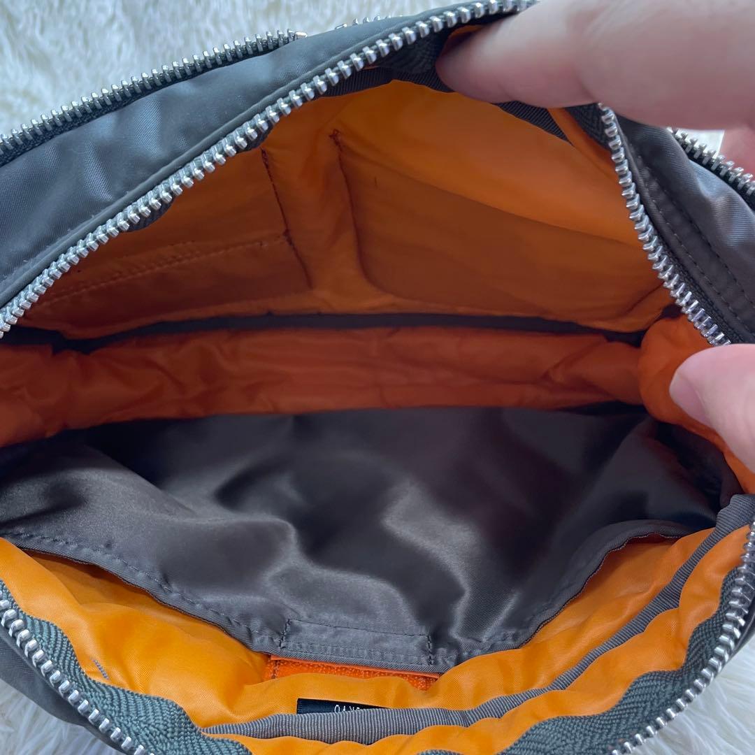 極美品】ポーター タンカー ショルダーバッグ ダブルジップ シルバー