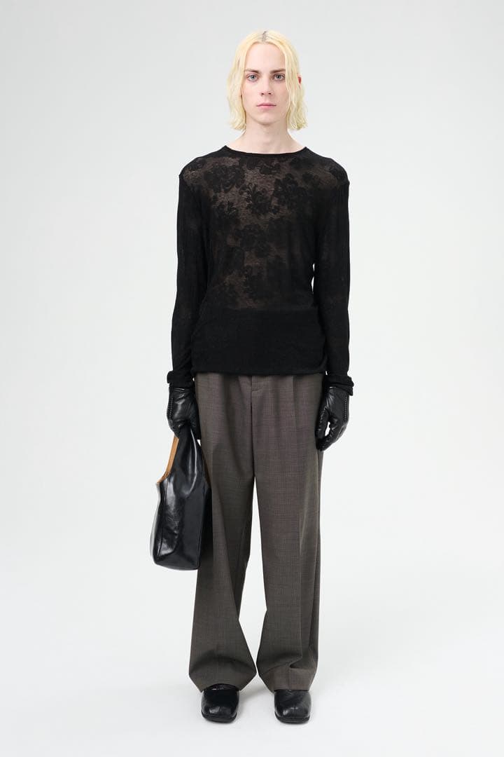 our legacy romantic thermal シースルー レース Our Legacy - Regular Longsleeve Black Romantic Thermal Paisley