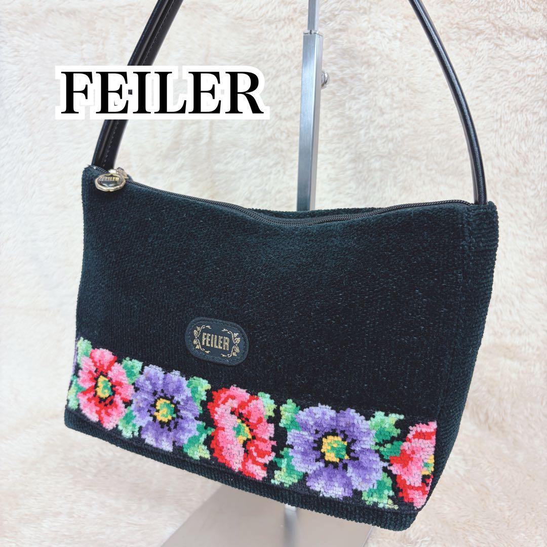 美品】FEILER フェイラー ワンショルダーバッグ ハンドバッグ 花柄